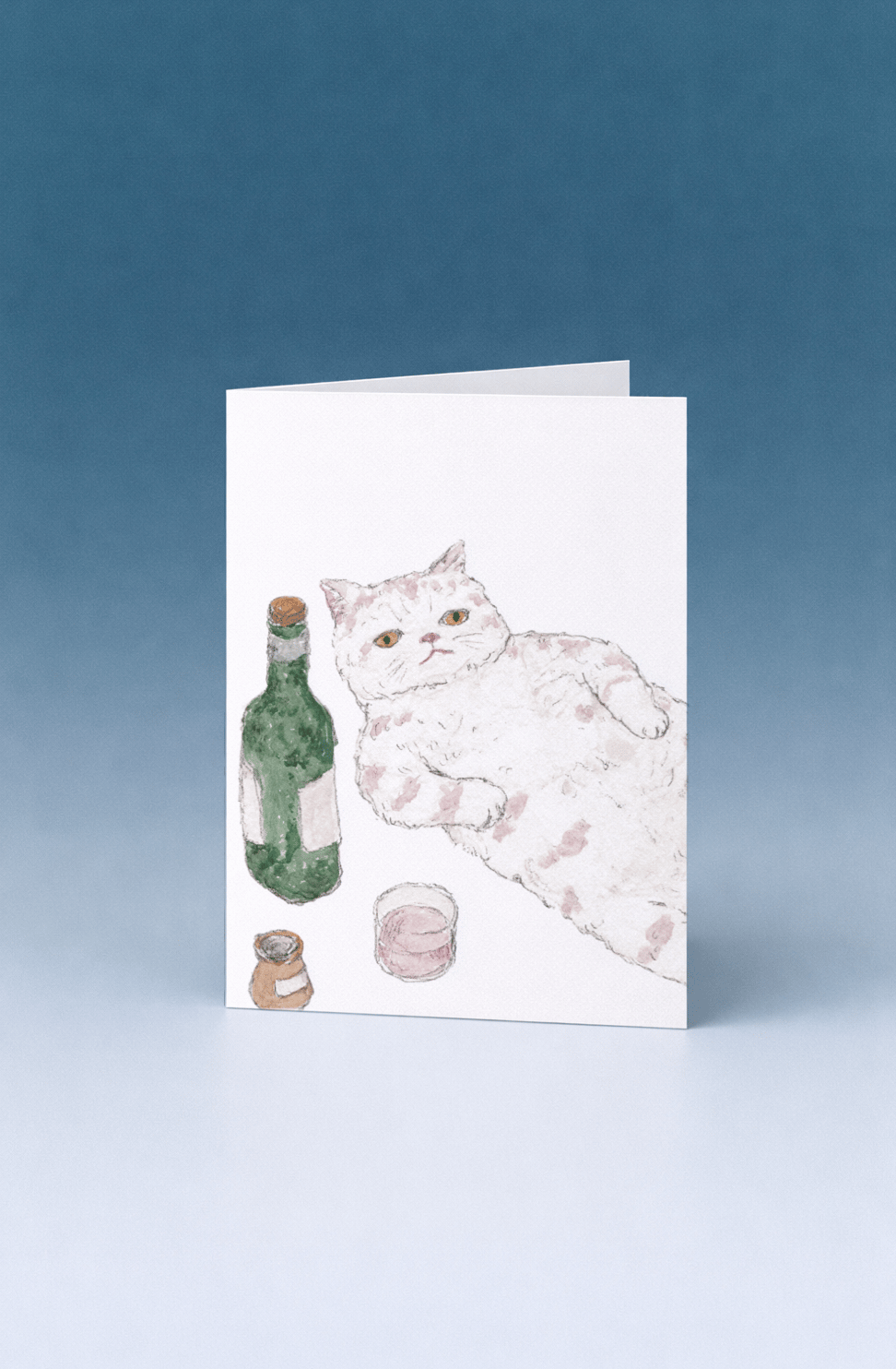 Relaxed Cat with Wine mockup 5