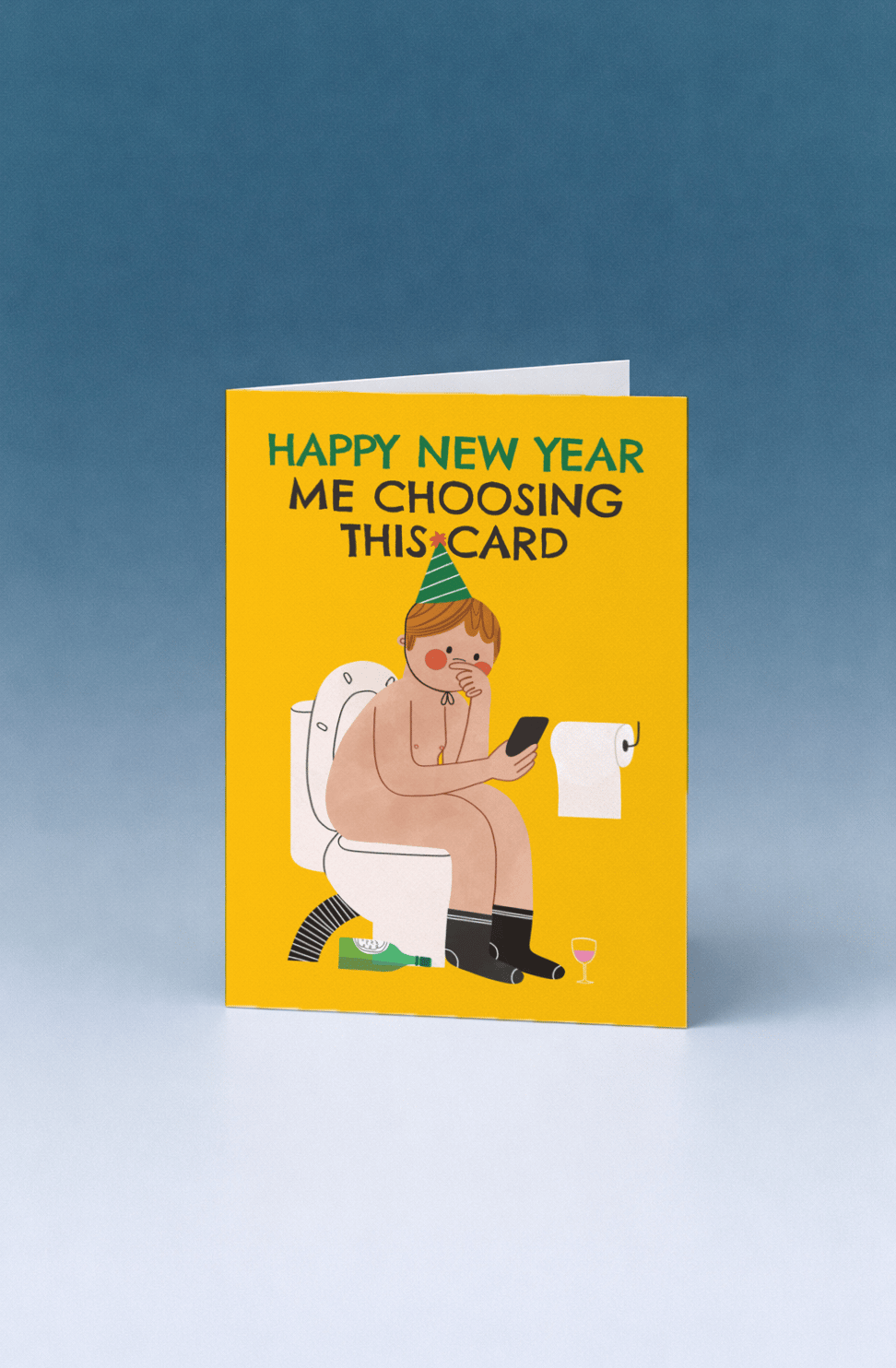 Humorous New Year Toilet Card mockup 5