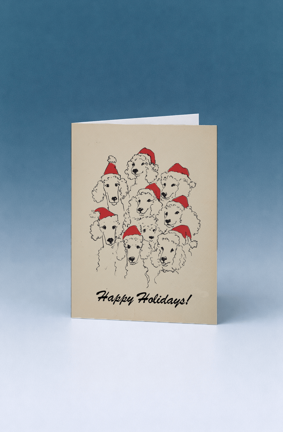 Festive Poodles Holiday Card mockup 5