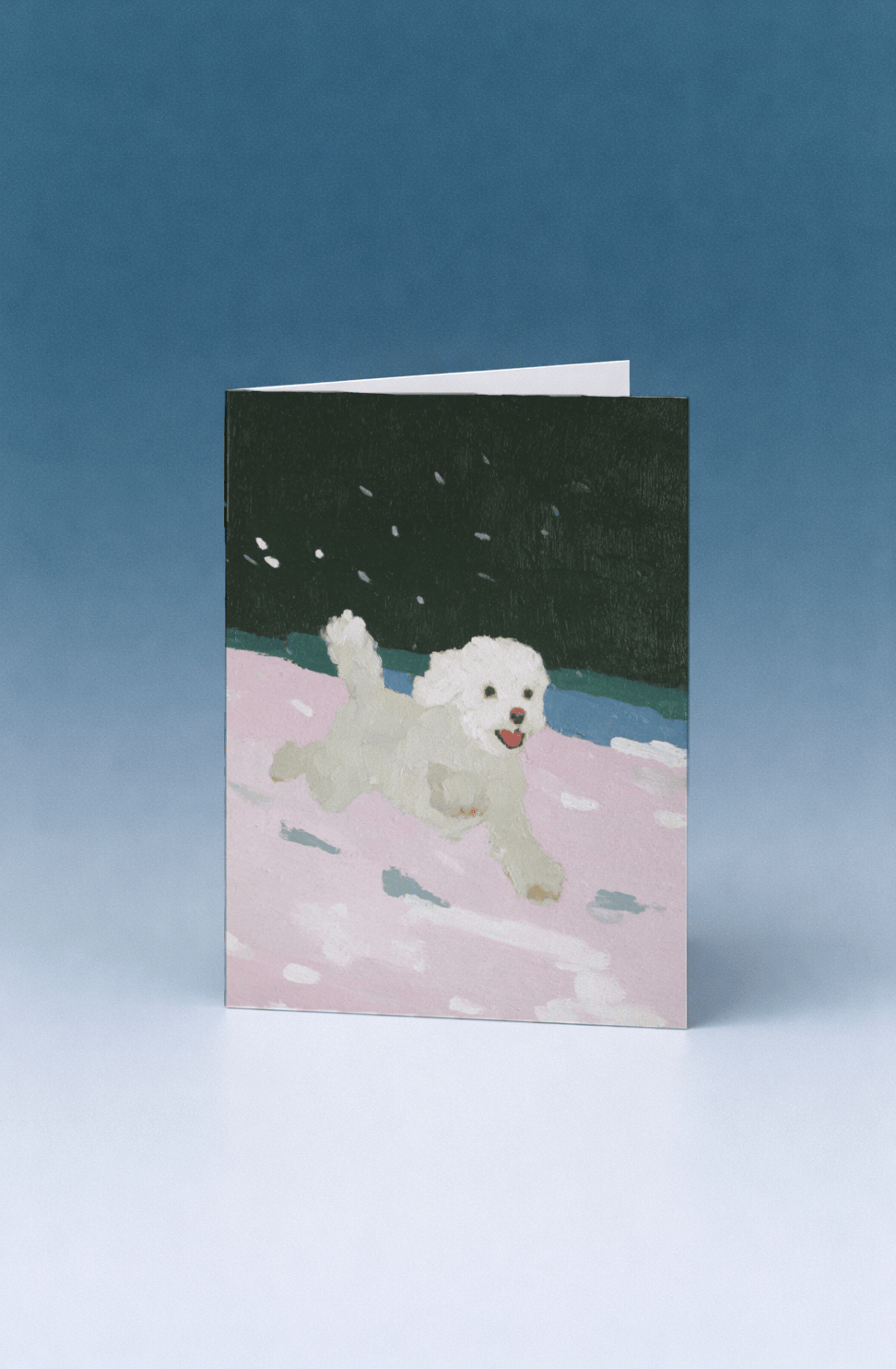 Joyful Snowy Pup Greeting Card mockup 5