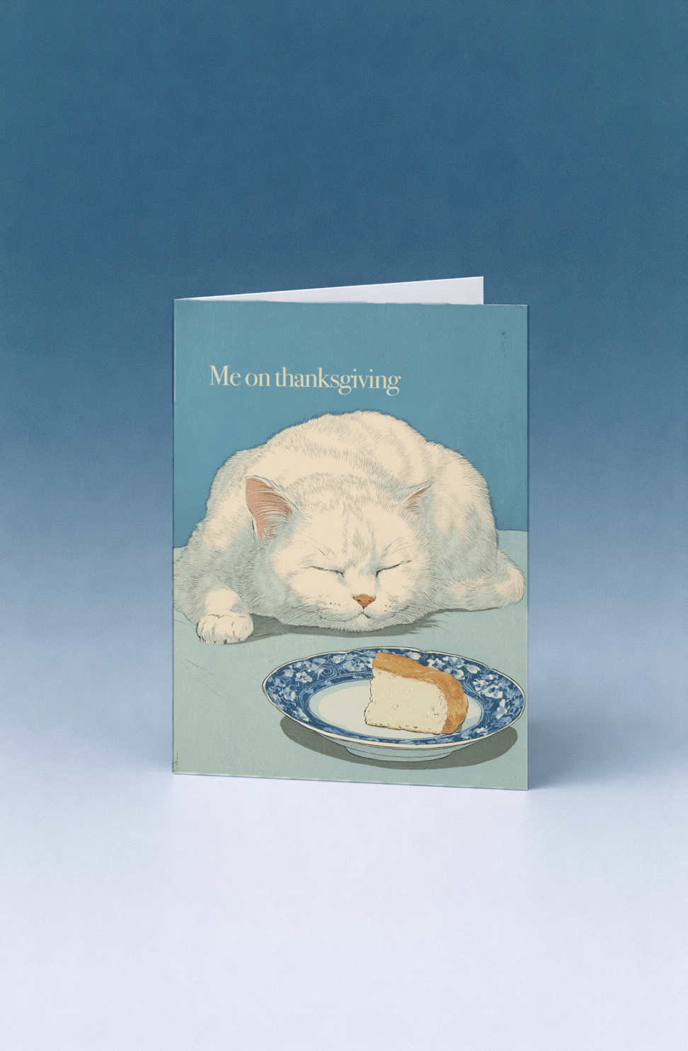 Thanksgiving Catnap Humor Card mockup 5