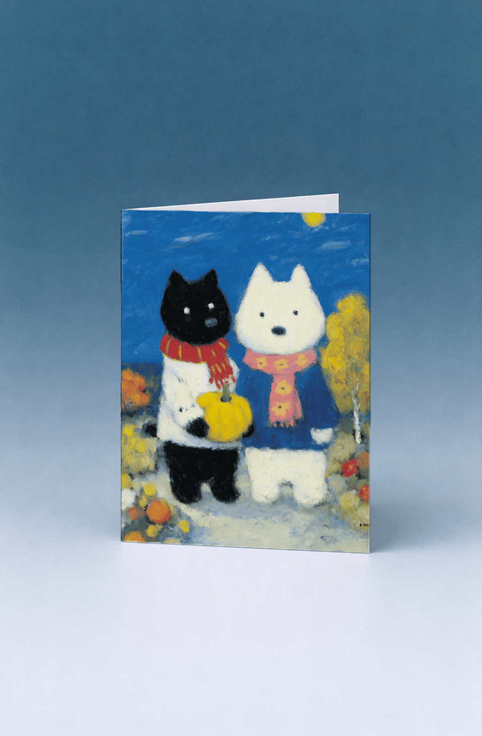Cozy Autumn Friends Card mockup 5