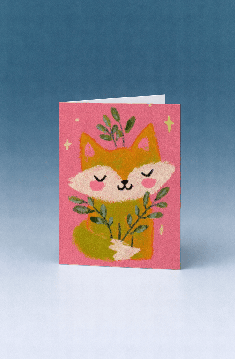 Adorable Fox Greeting Card mockup 5