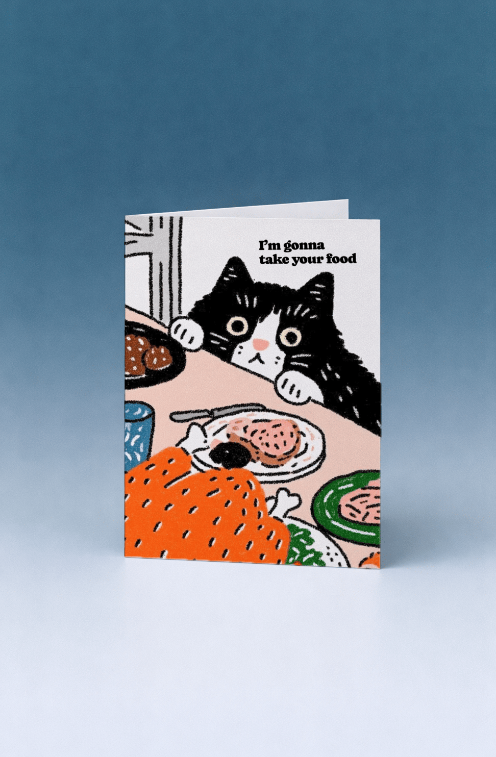 Hungry Cat Humor Card mockup 5