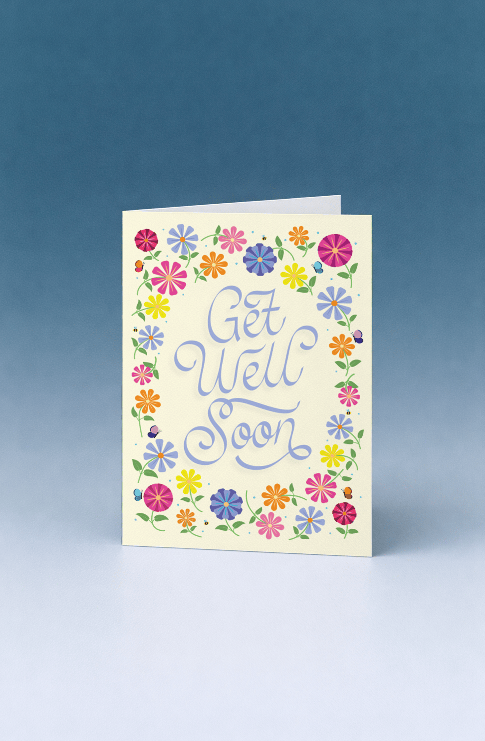 Bright Floral Get Well Soon Card mockup 5