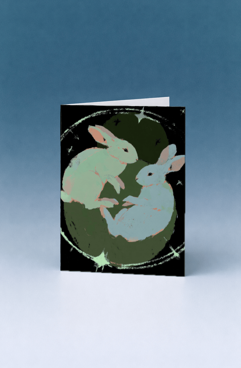 Moonlit Bunny Bliss Card mockup 5