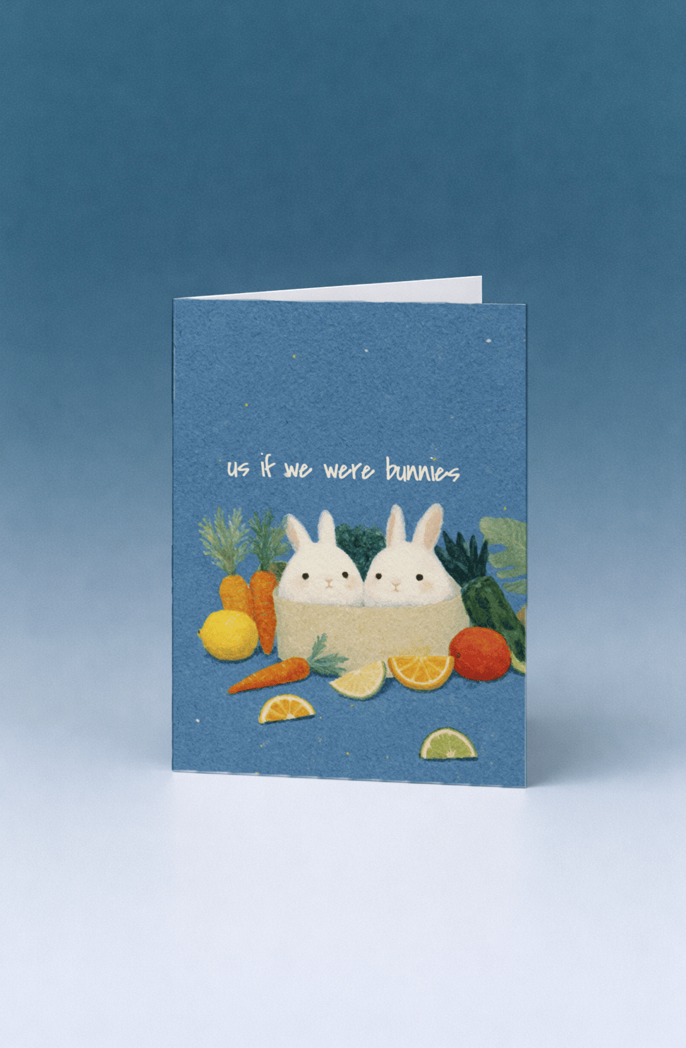 Cute Bunny Duo Greeting Card mockup 5