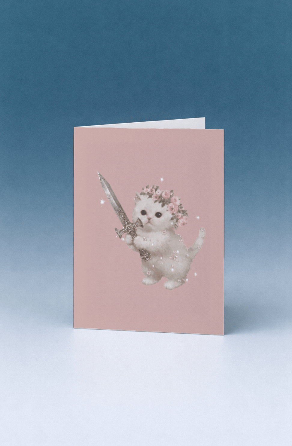 Cute Cat Warrior Card mockup 5