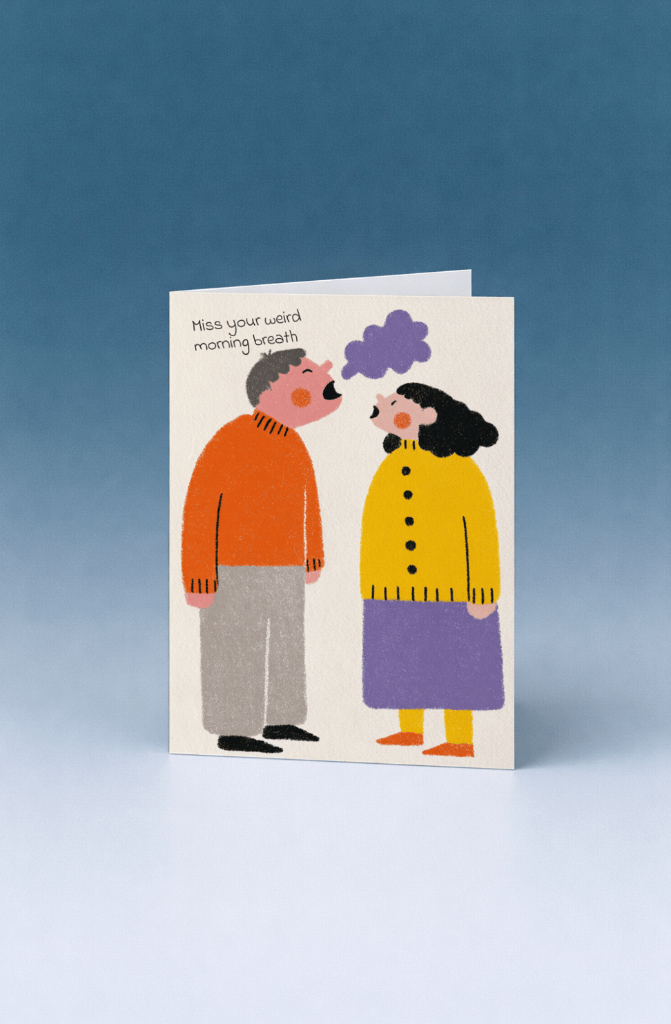 Funny Morning Breath Miss You Card mockup 5