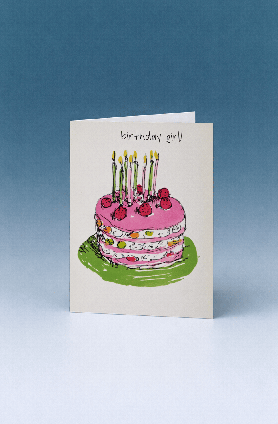 Birthday Girl Pink Cake Card mockup 4