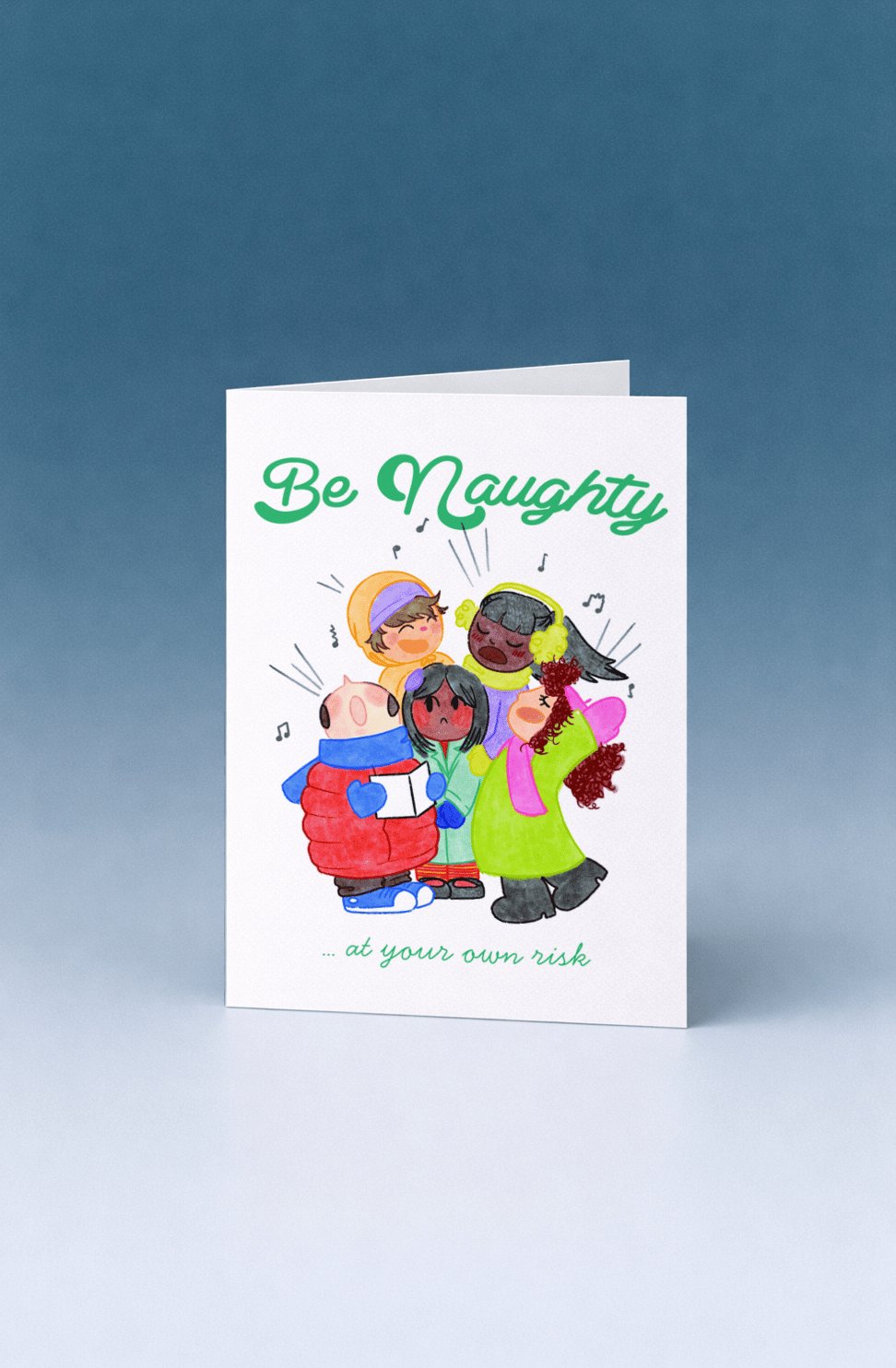 Be Naughty at Your Own Risk Card mockup 3