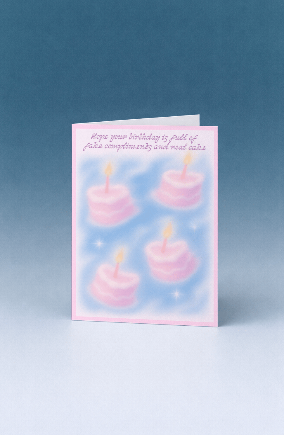 Fake Compliments Real Cake Birthday Card mockup 4