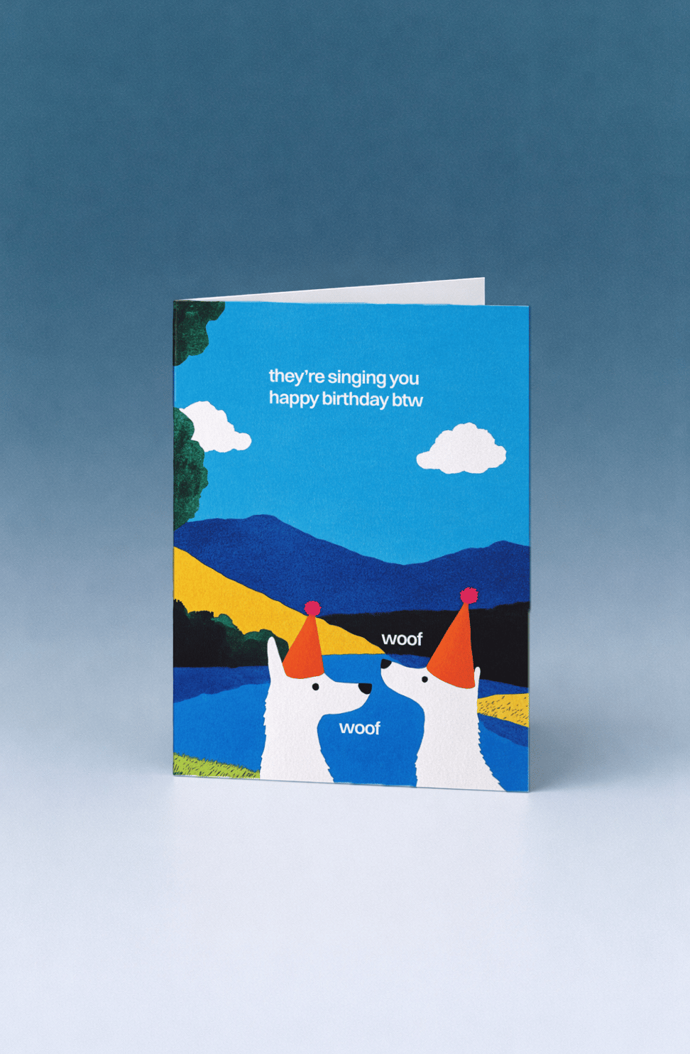 Singing Dogs Happy Birthday Card mockup 5