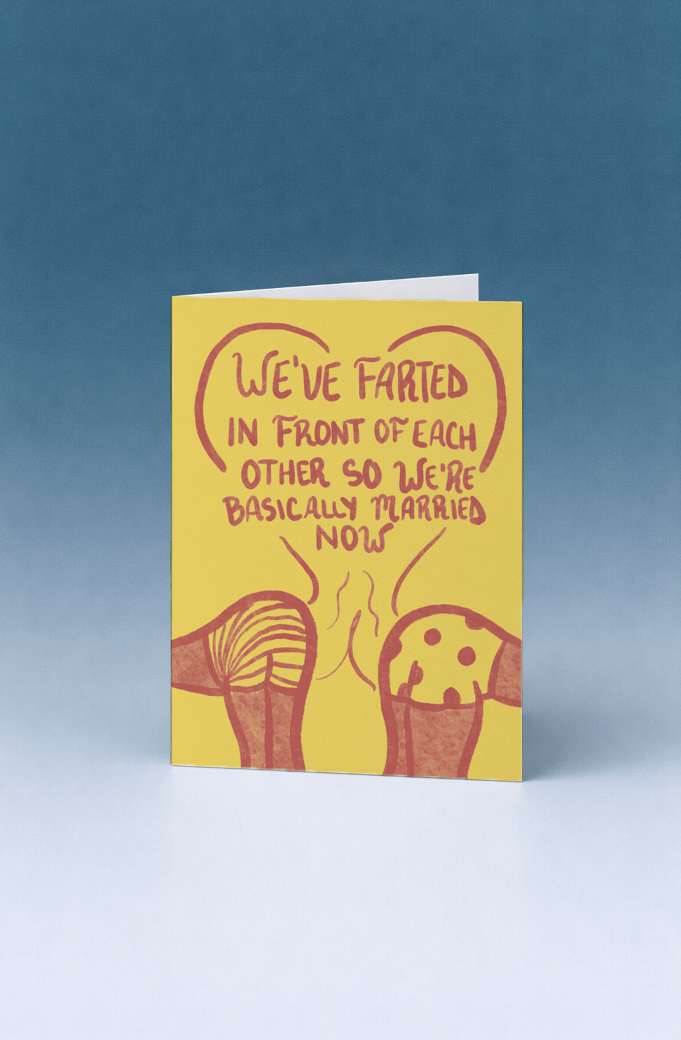 Basically Married Fart Card mockup 4