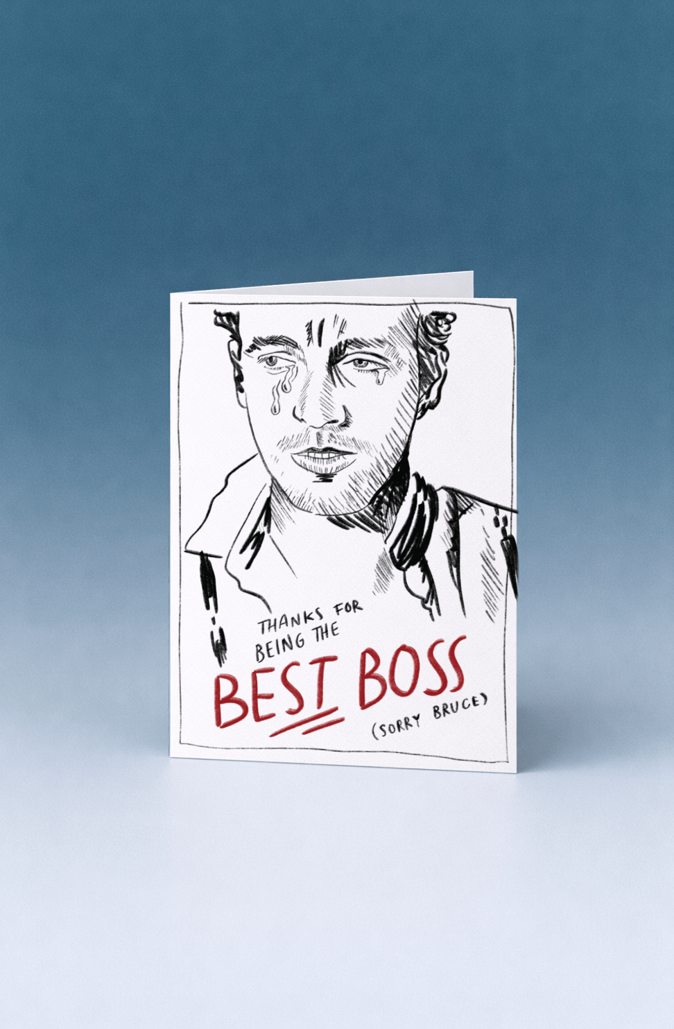 Thanks for Being the Best Boss (Sorry Bruce) Card mockup 4