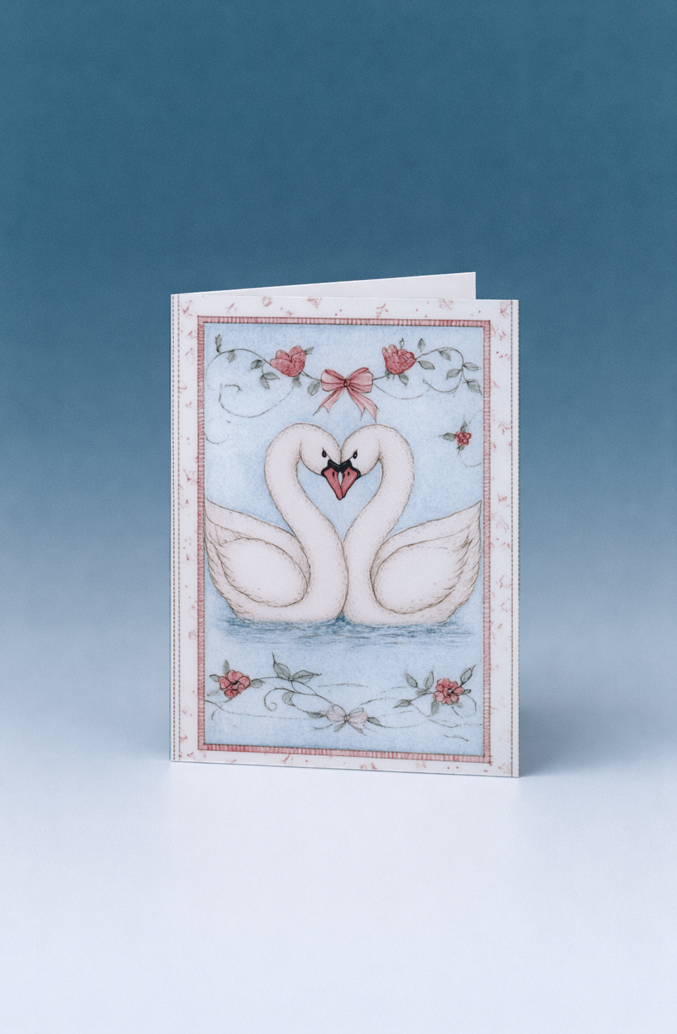 Romantic Swans Love Card mockup 5