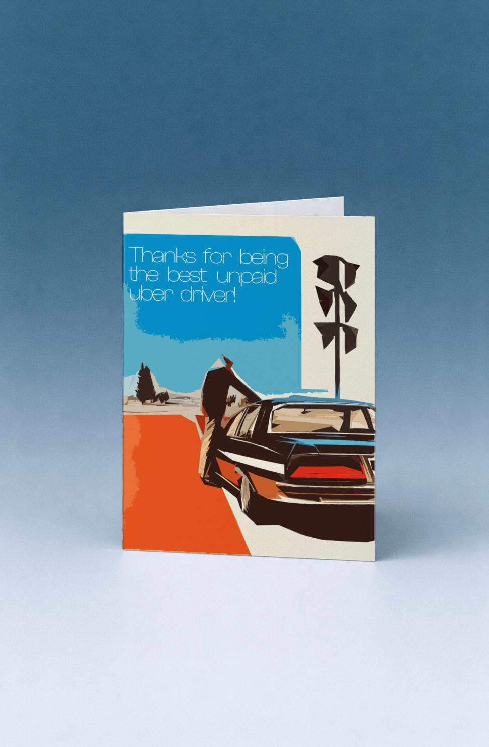 Best Unpaid Uber Driver Dad Card mockup 5