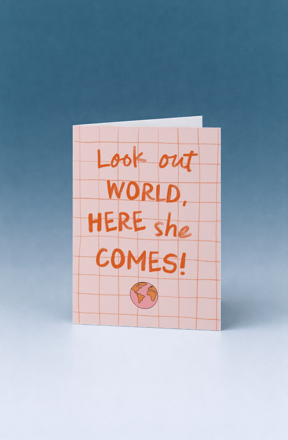 Look Out World She’s Coming Card mockup 5