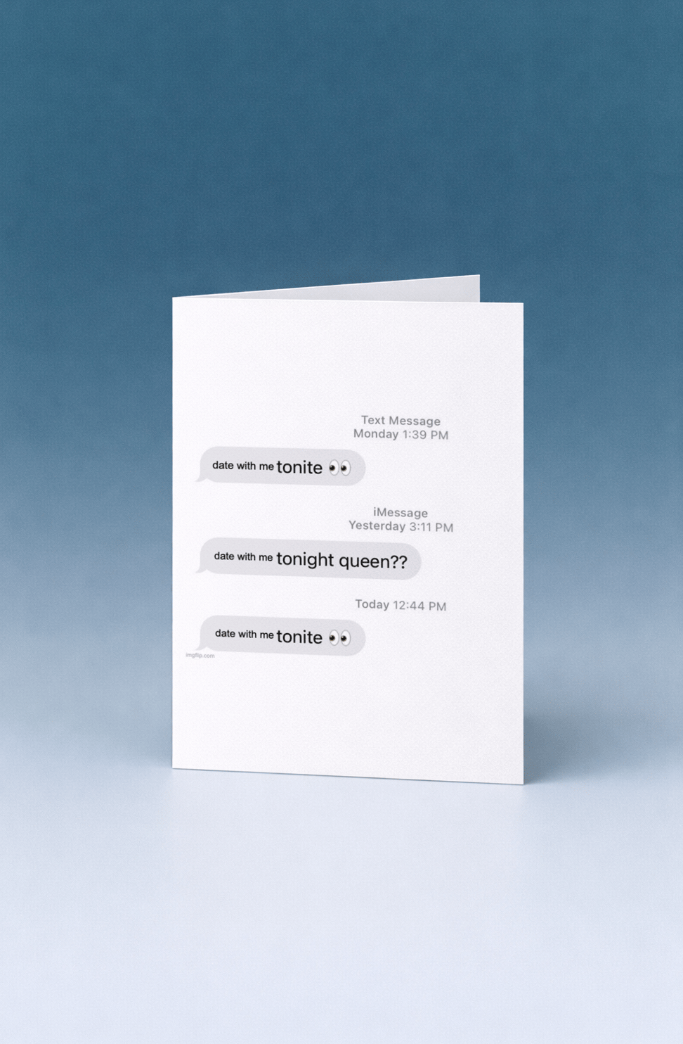 Date With Me Tonite Card mockup 4