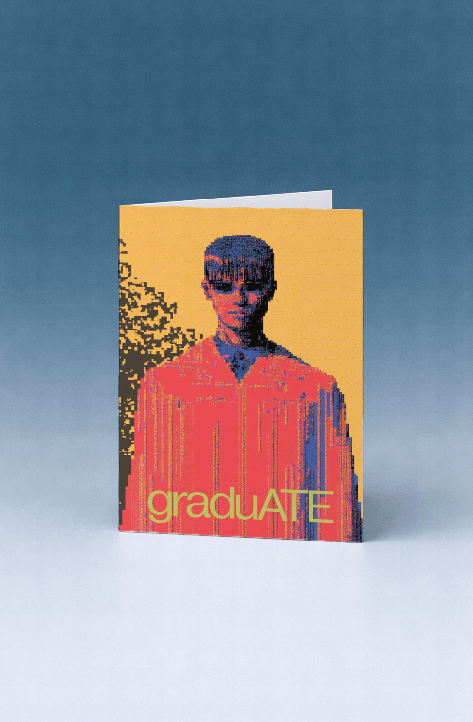 Glitched Out GraduATE Card mockup 5