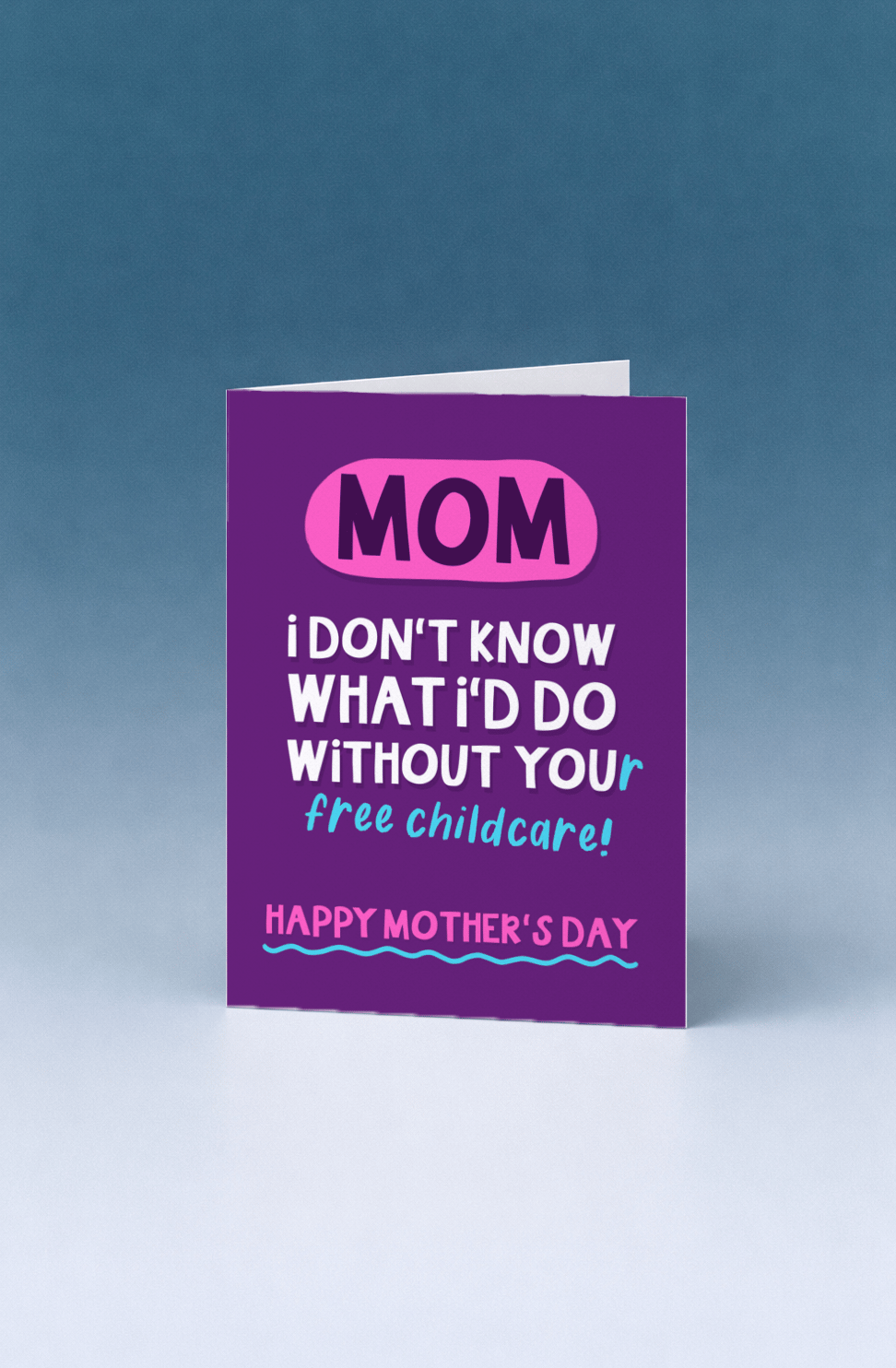 Free Childcare Thanks Mom Card mockup 5