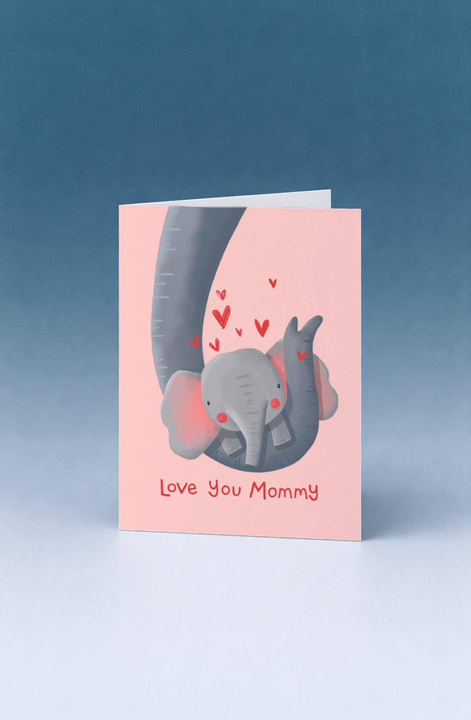 Love You Mommy Elephant Card mockup 5