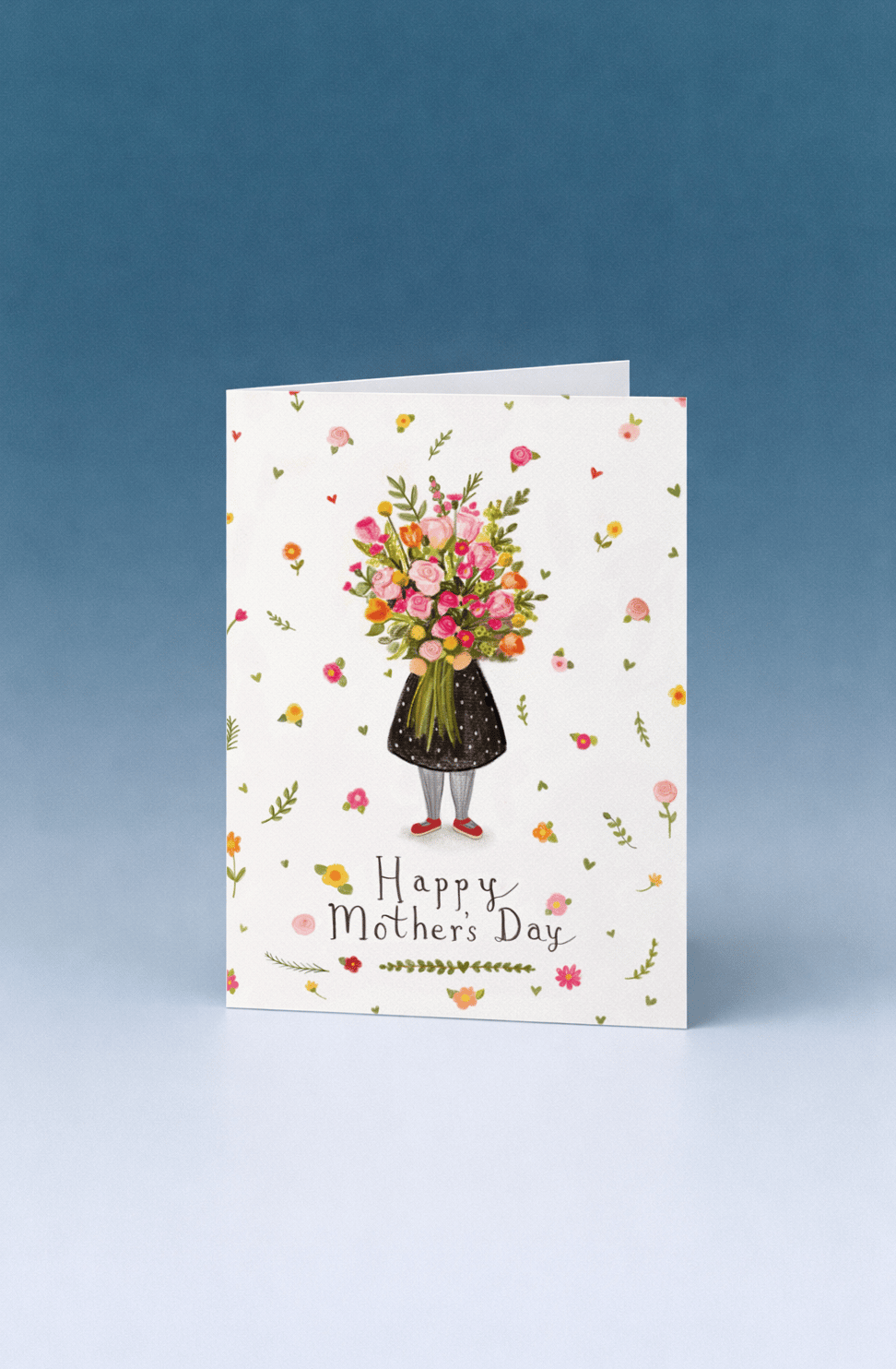 Bouquet Girl Mother's Day Card mockup 4
