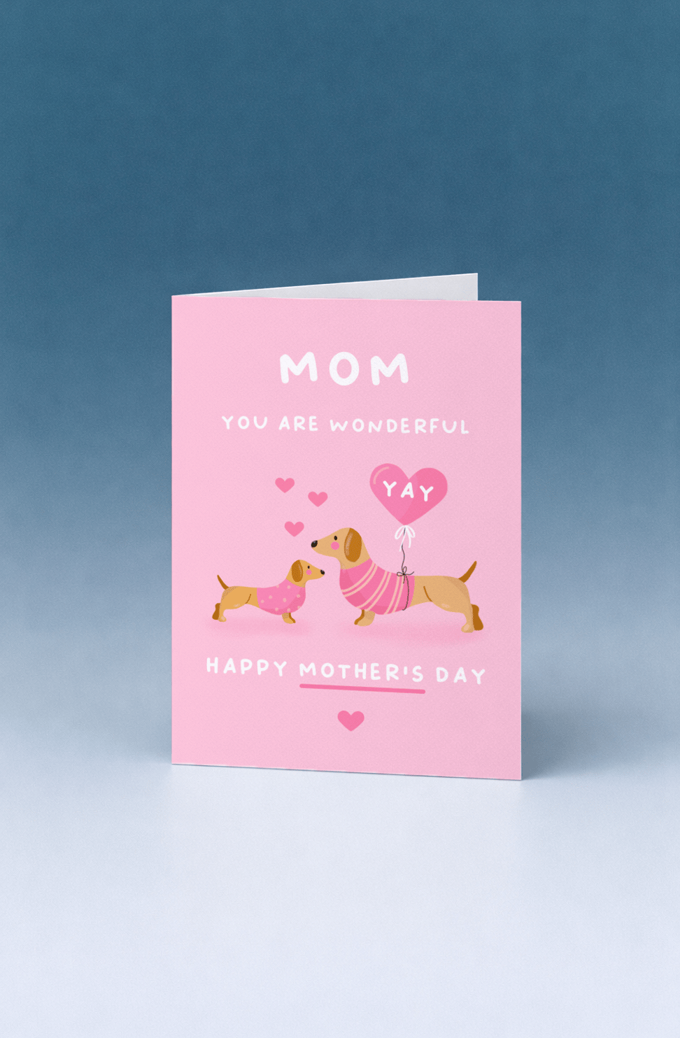Wonderful Mom Dachshund Card mockup 5
