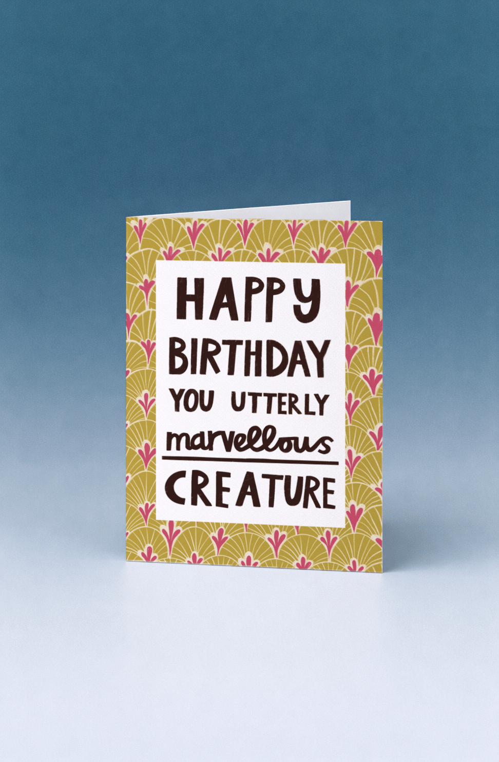 Happy Birthday Marvellous Creature Card mockup 5