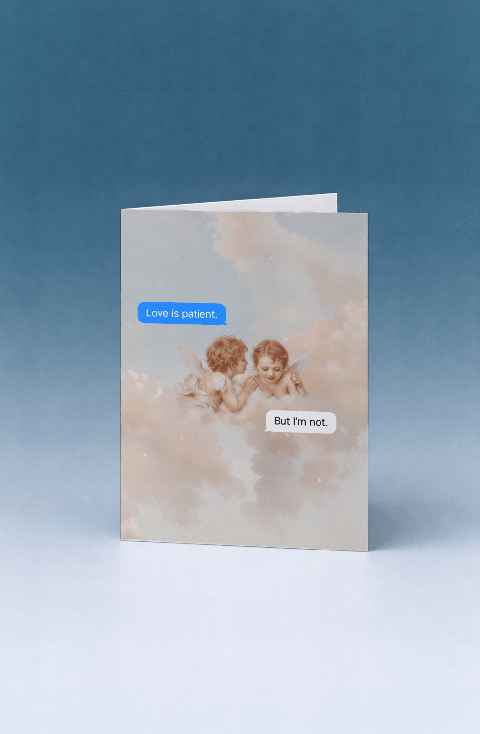 Love Is Patient Angel Card mockup 5