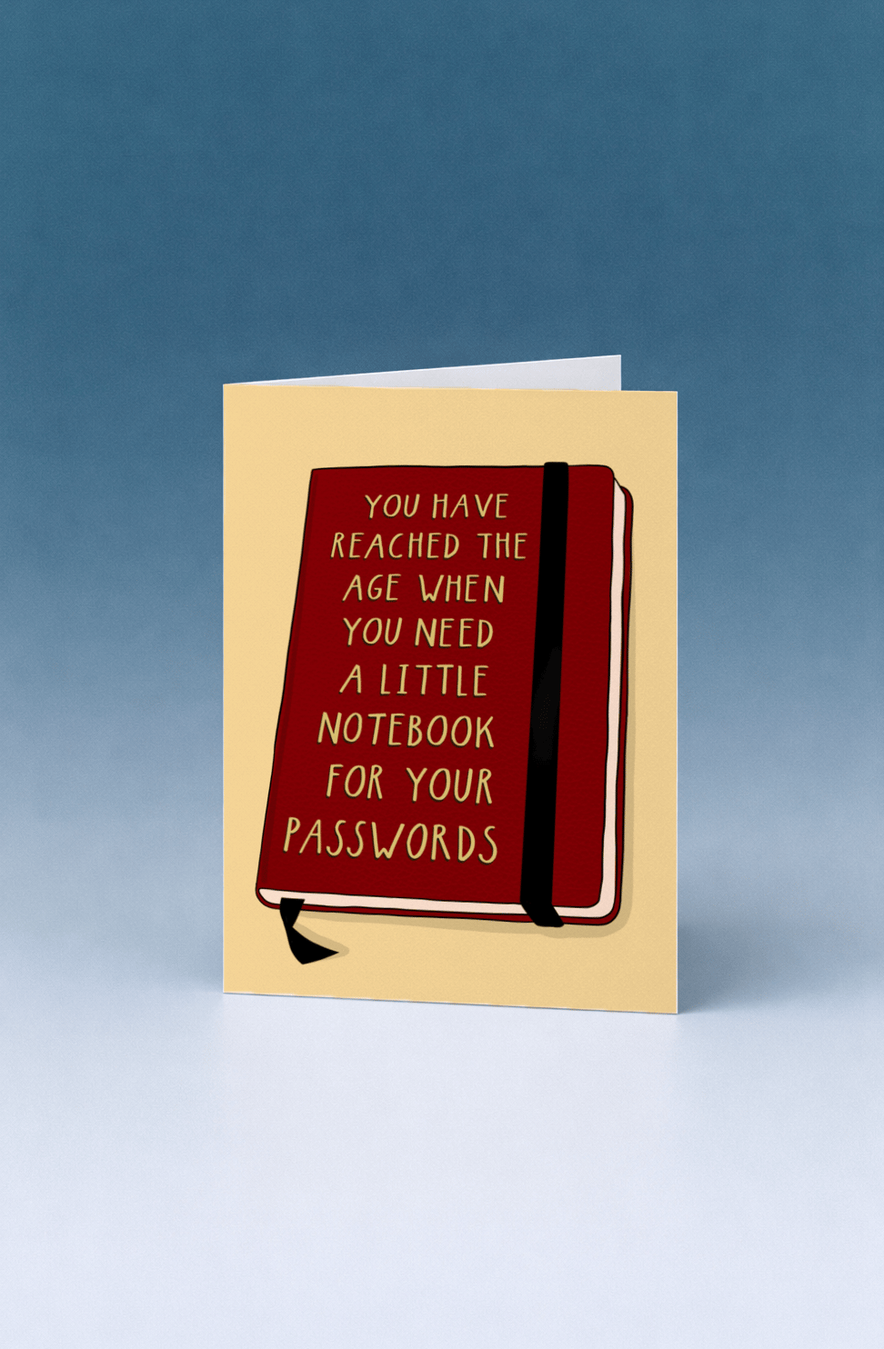Notebook for Passwords Birthday Card mockup 4