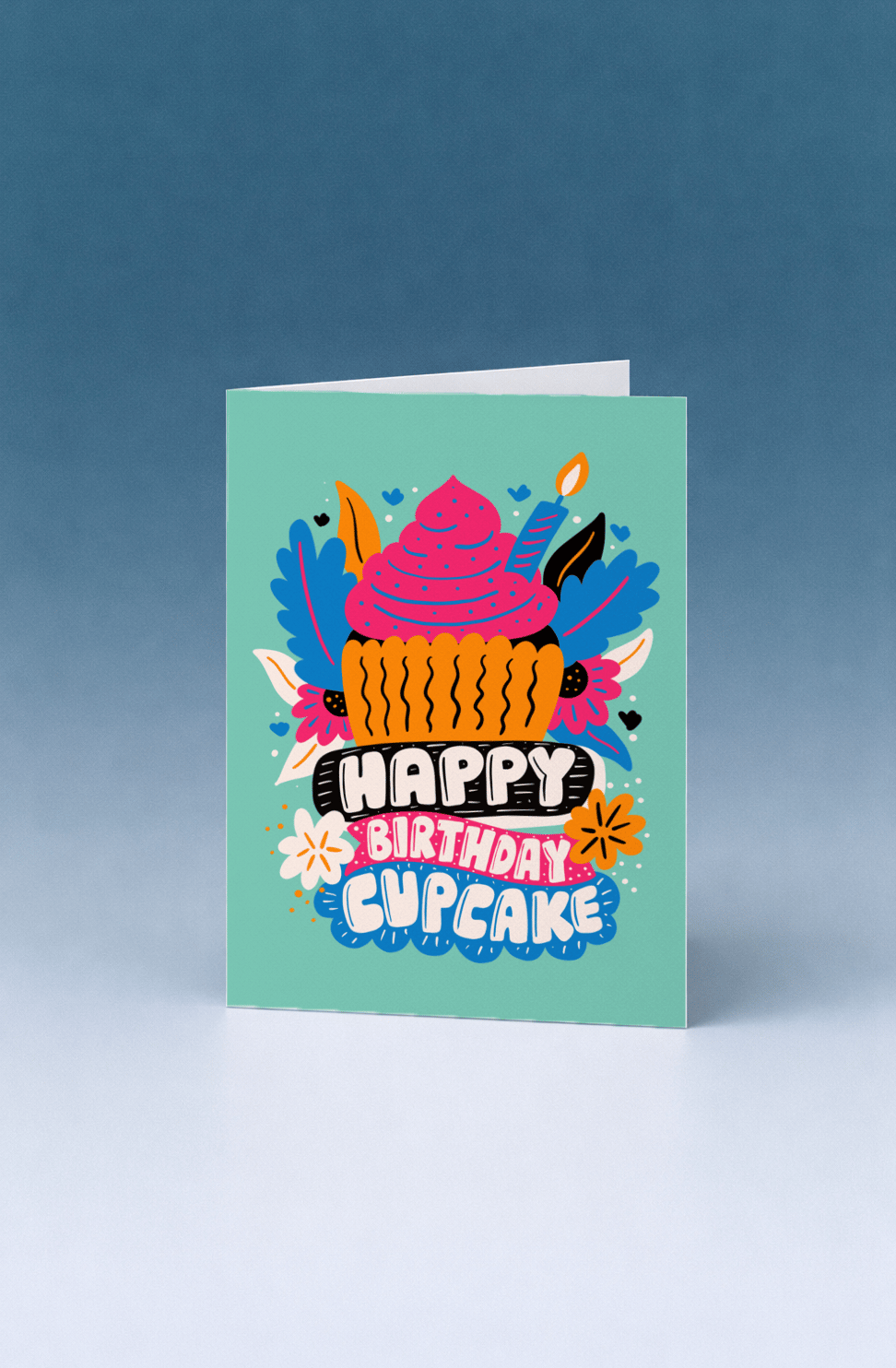 Happy Birthday Cupcake Card mockup 5