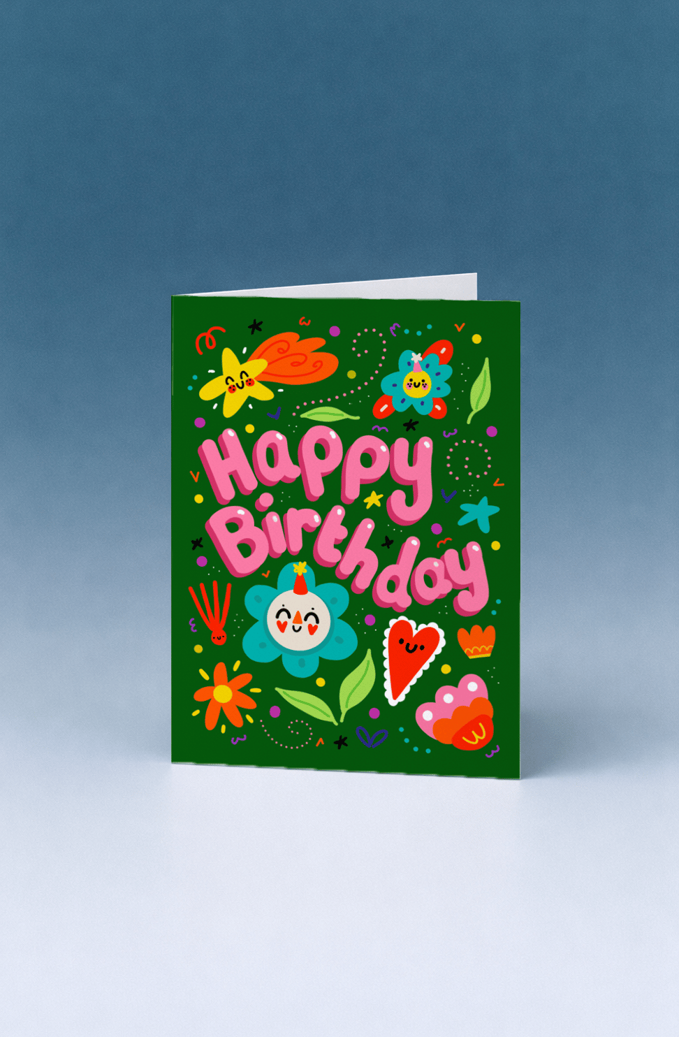 Happy Birthday Bright Florals mockup 5
