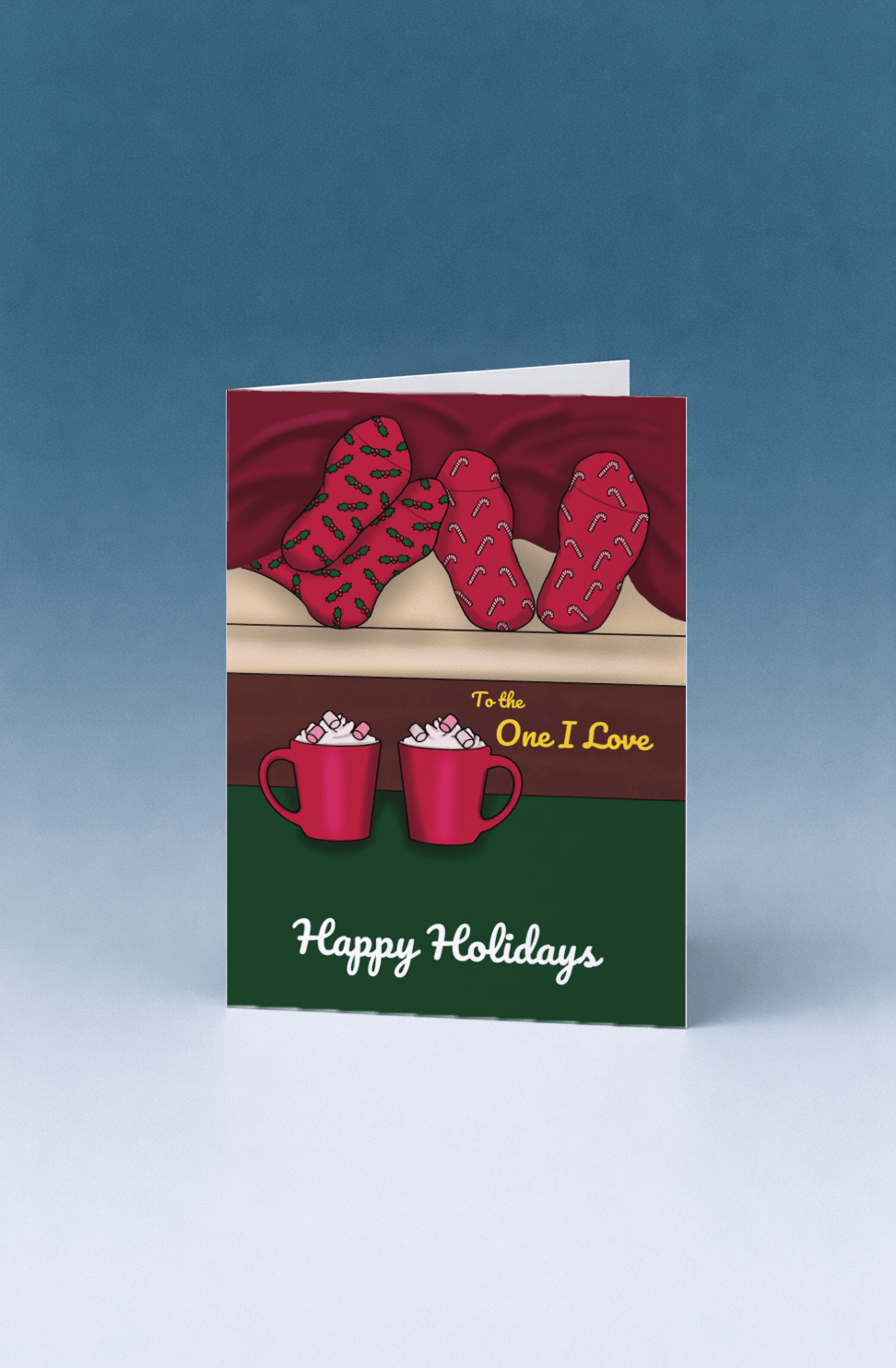 Romantic Holiday Socks And Cocoa mockup 5