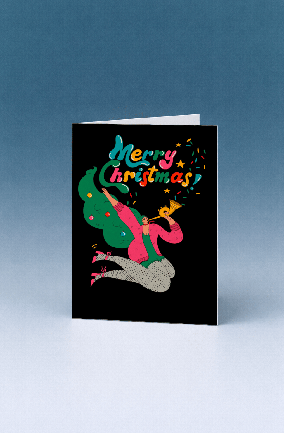 Festive Horn Merry Christmas mockup 5