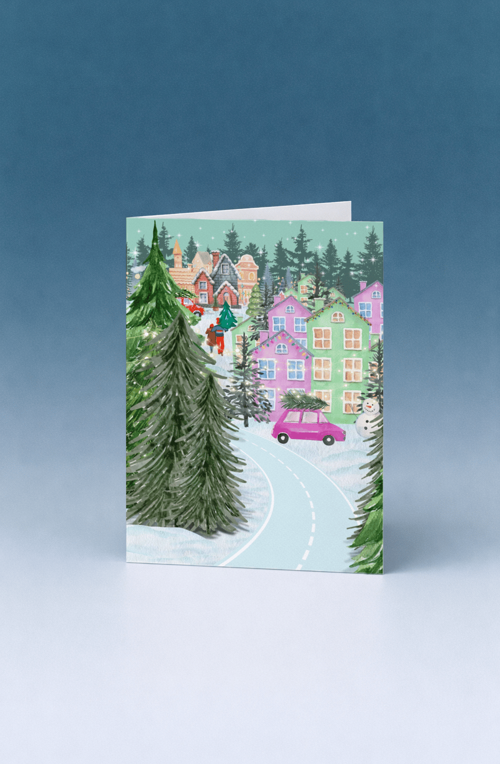 Colorful Christmas Village mockup 5
