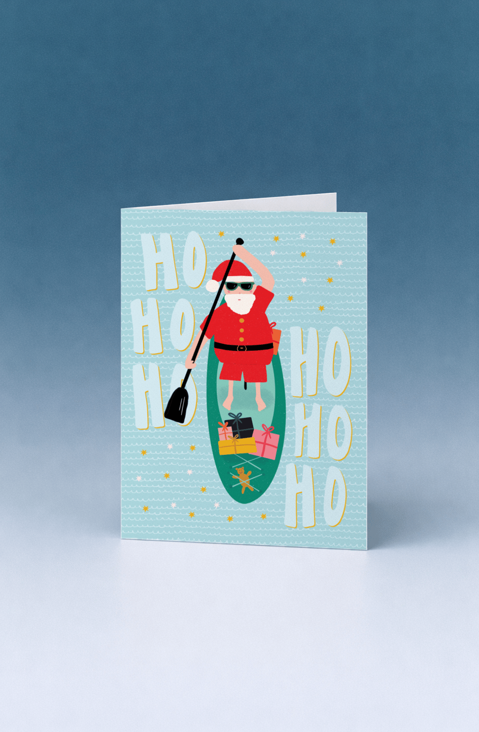 Santa Paddleboarding Christmas mockup 5