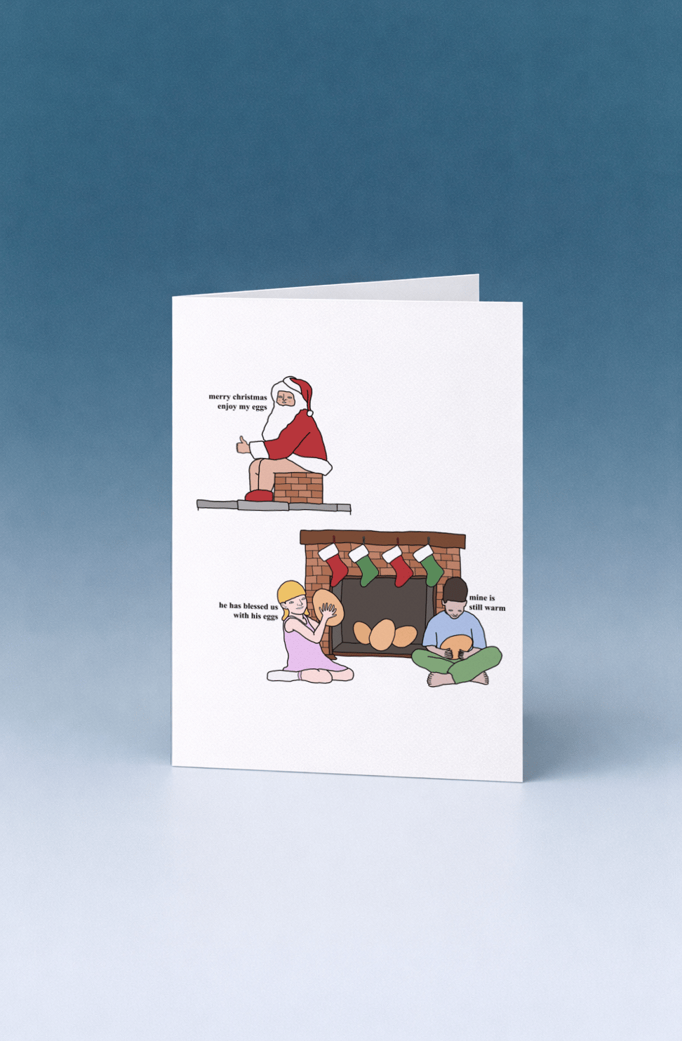 Santa Laying Christmas Eggs mockup 4