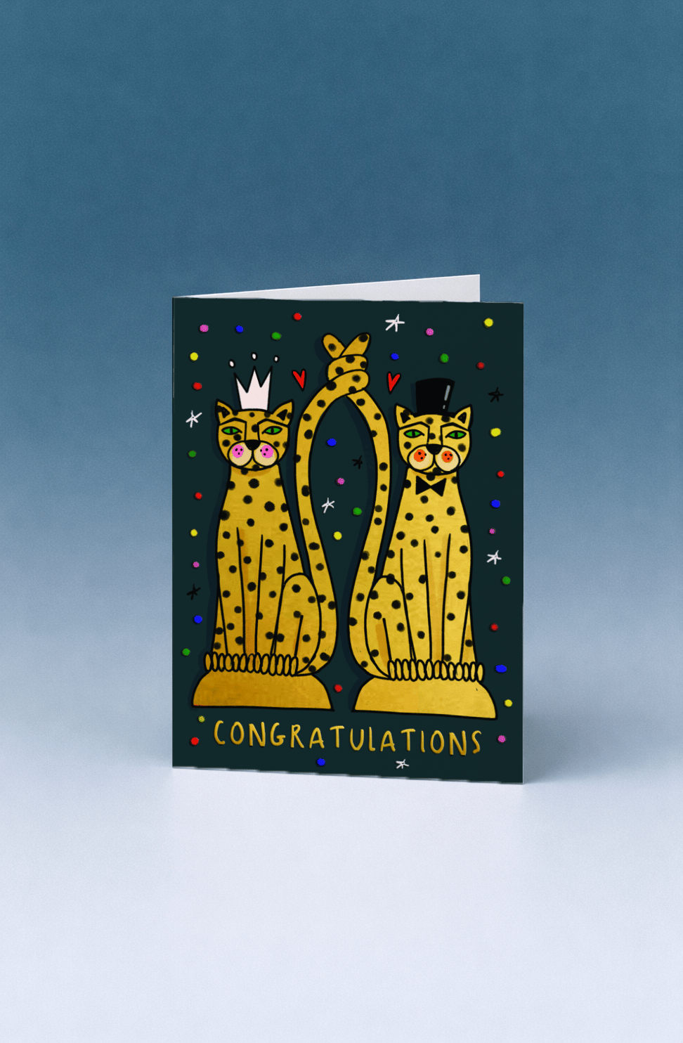 Leopard Love Congratulations Card mockup 4