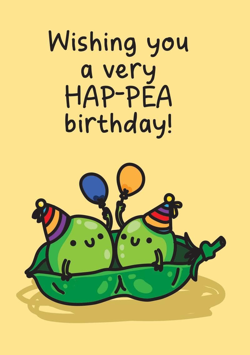 Wishing You a Very Hap-pea Birthday card