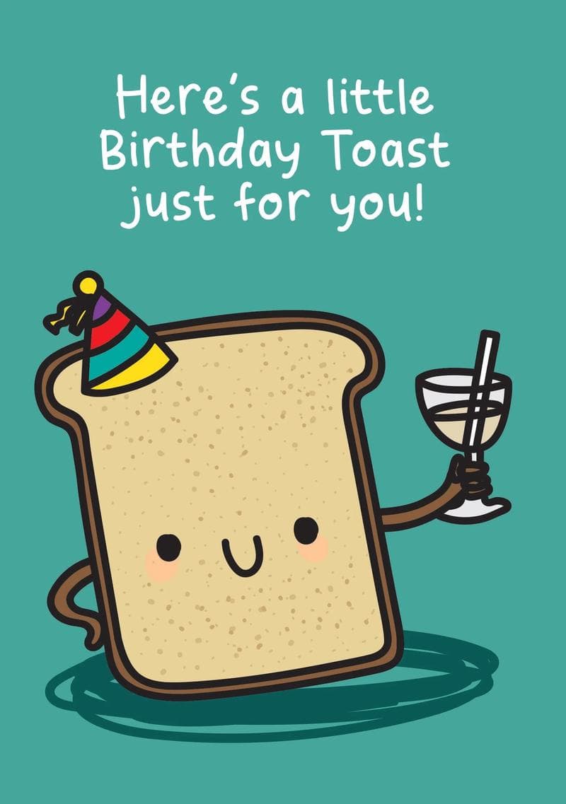 Here's a Little Birthday Toast Just for You card