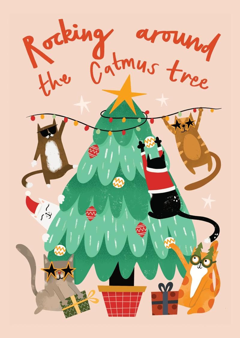 Rocking Around the Catmus Tree Card