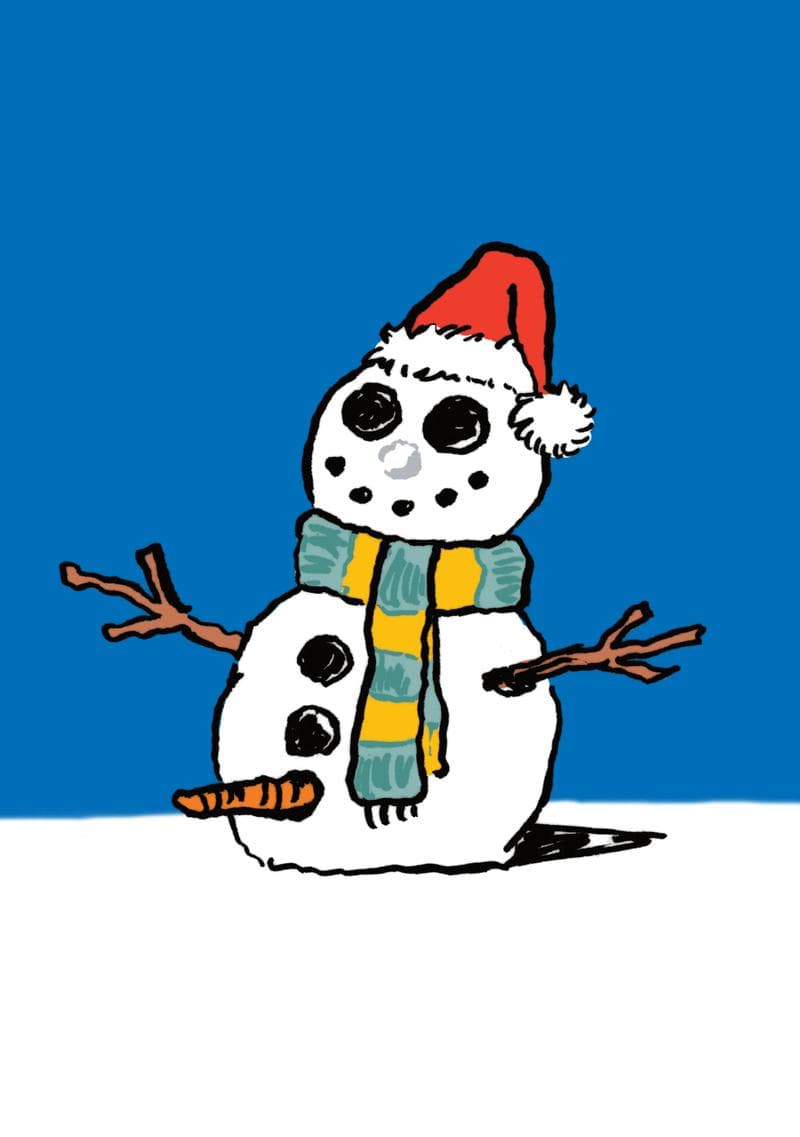 Spooky Snowman Christmas Card