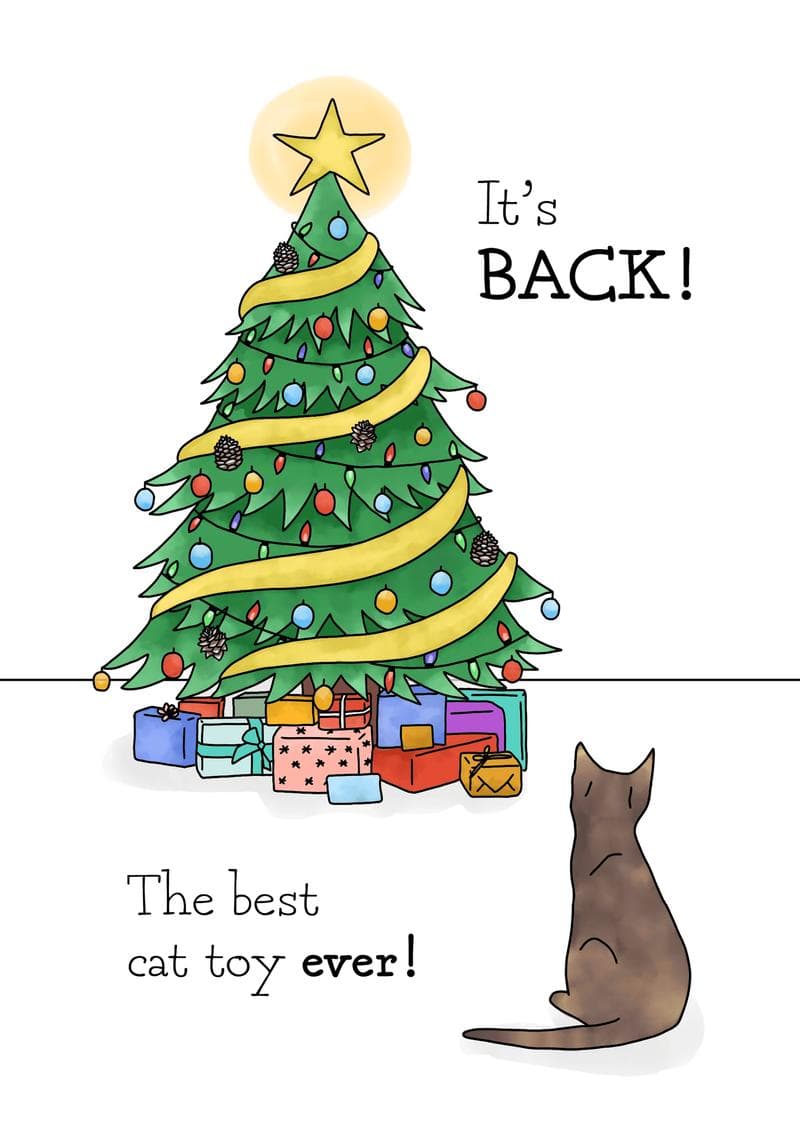 Cat’s Favorite Christmas Tree Card