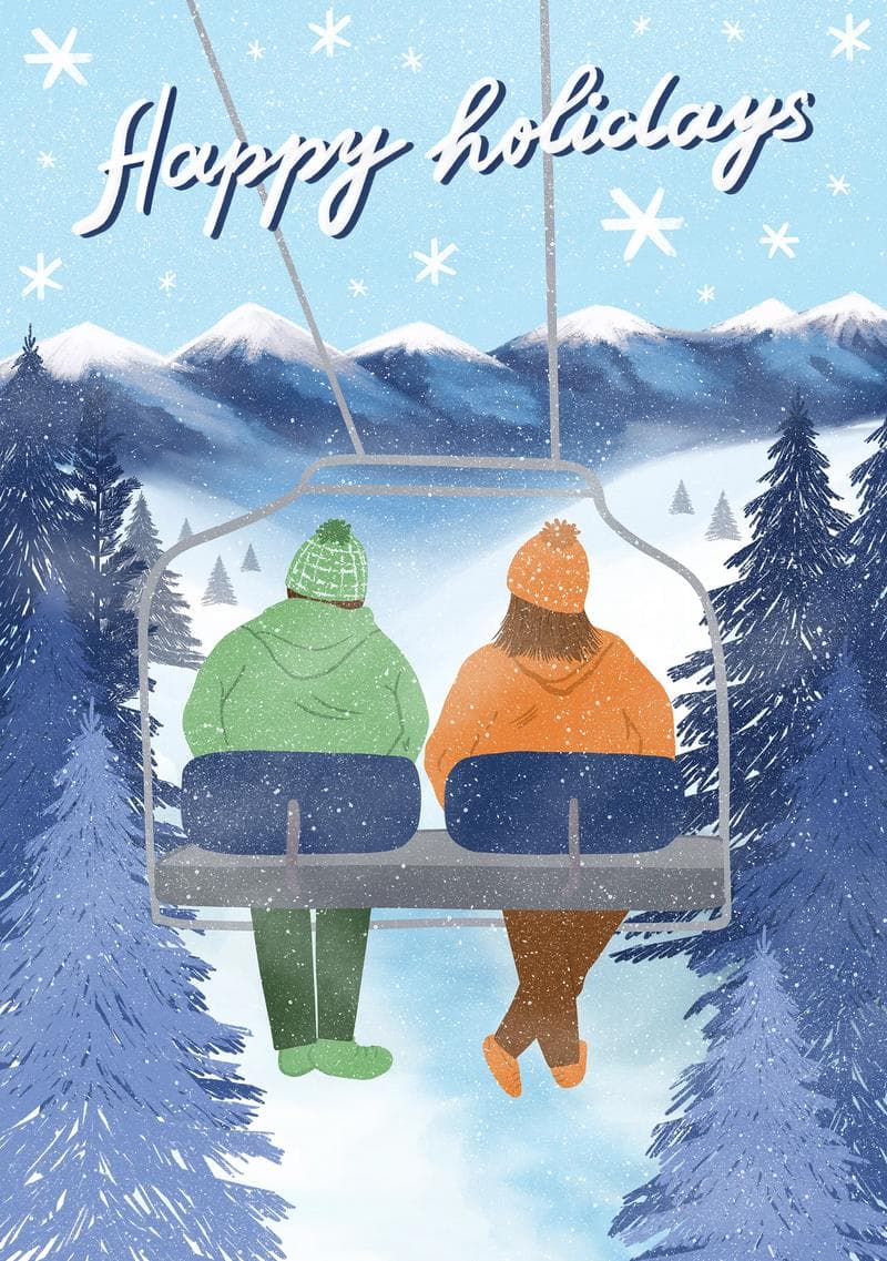 Cozy Ski Lift Card