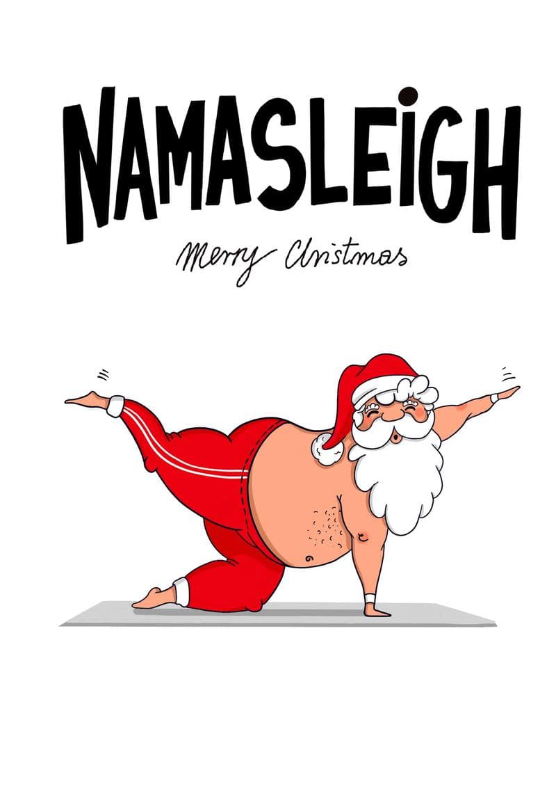 Namasleigh Santa Yoga Christmas Card
