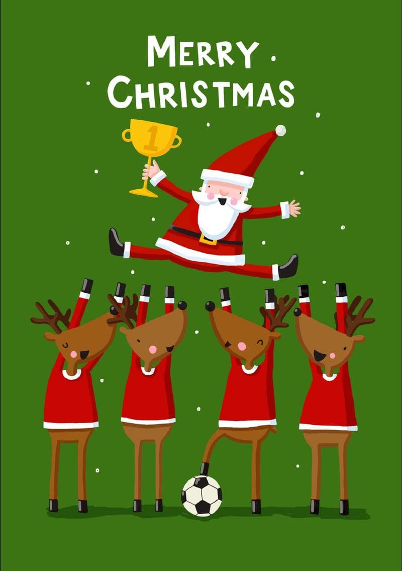 Santa's Winning Team Christmas Card