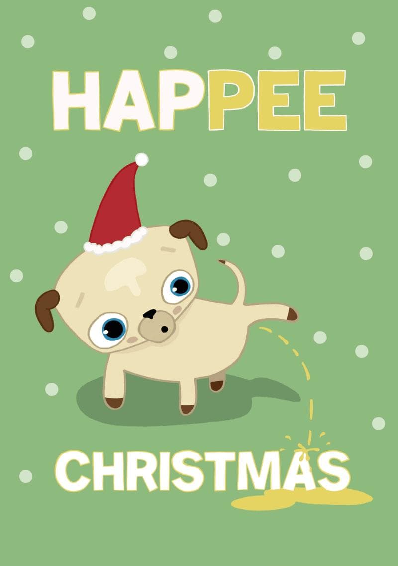 Happee Christmas Pug Card