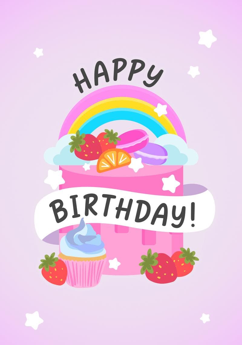 Rainbow Cupcake Birthday