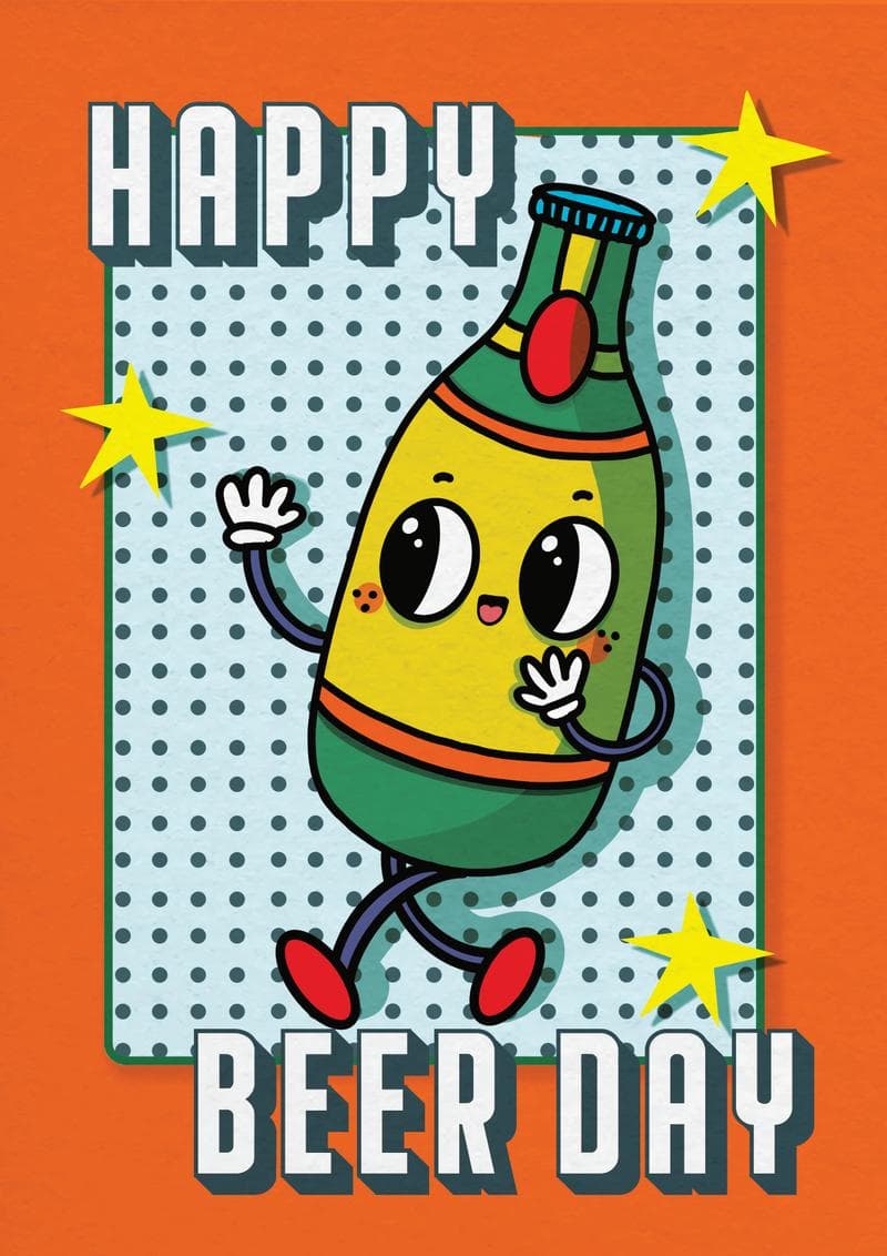 Happy Beer Day Birthday Card